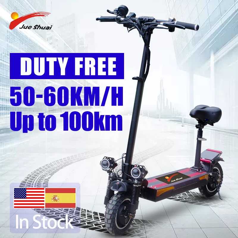 

Jueshuai Electric Scooter 2000W Dual Motor Kick Scooter 11-inch Tire 100KM 60V26A Battery Patinete Electrico Adulto